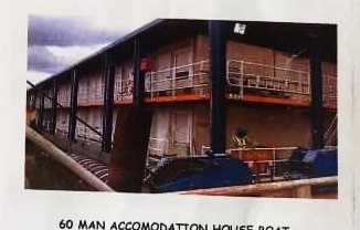 60-man accommodation house boat